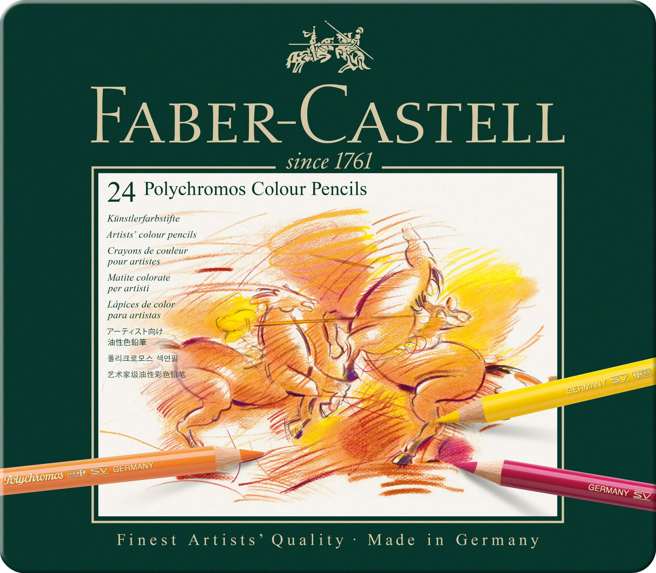 Faber-Castell Farveblyanter Faber-Castell Polychromos tinæske - 24 farver