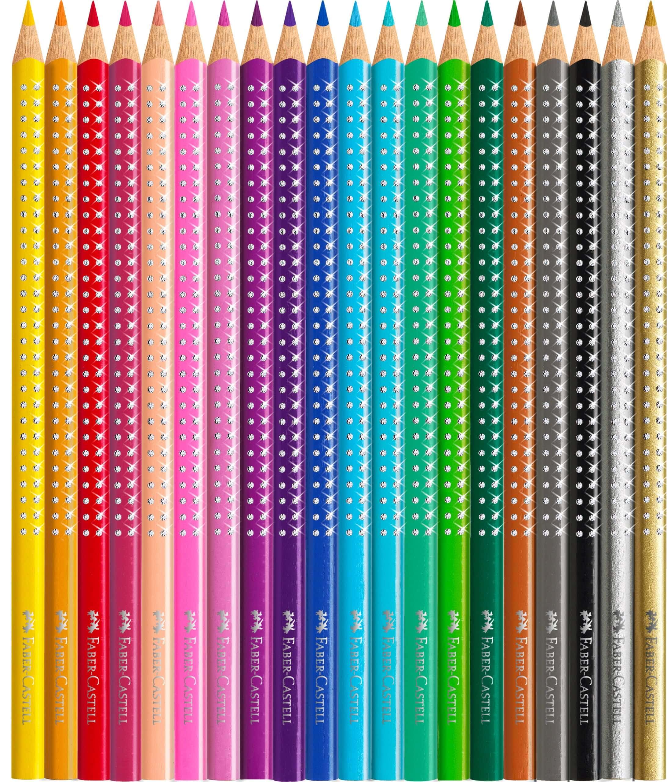 Faber-Castell Farveblyanter Grip 2001 Sparkle tinæske - 20 farver + spidser