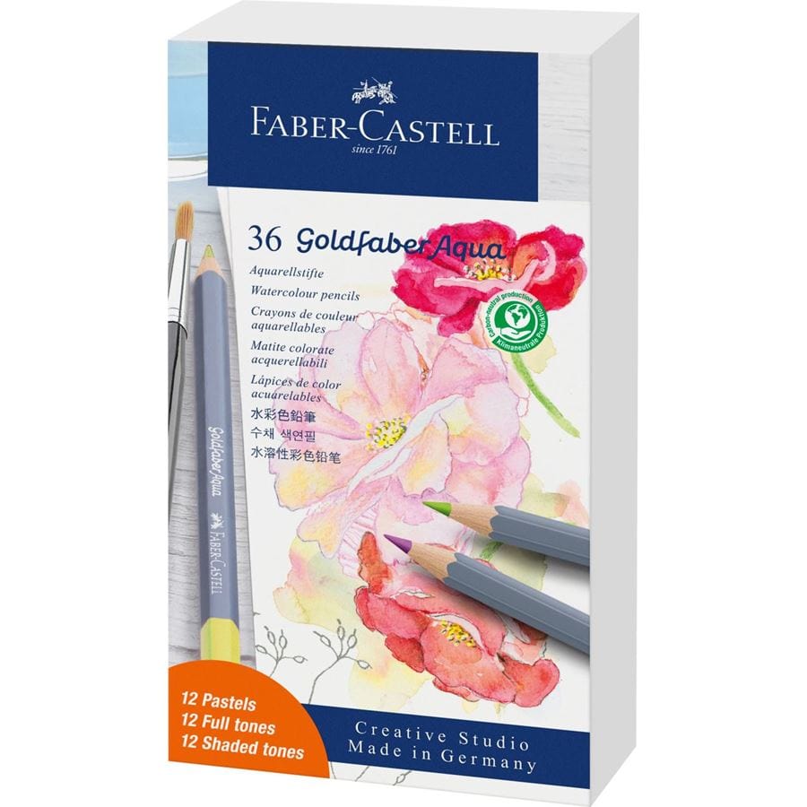 Faber-Castell FC Goldfaber akvarel tin 12 pastel+24 standard