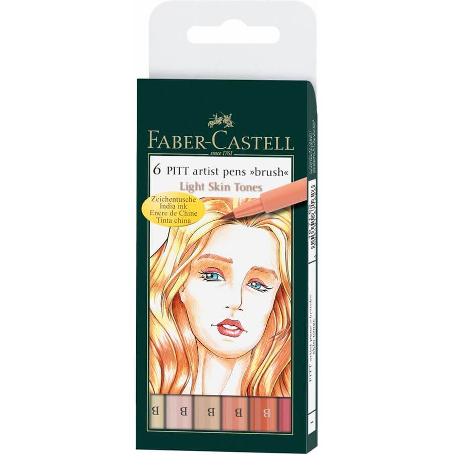 Faber-Castell Tuscher Light Skin Tones Faber-Castell Pitt Artist Pens Brush sæt (Flere Varianter)