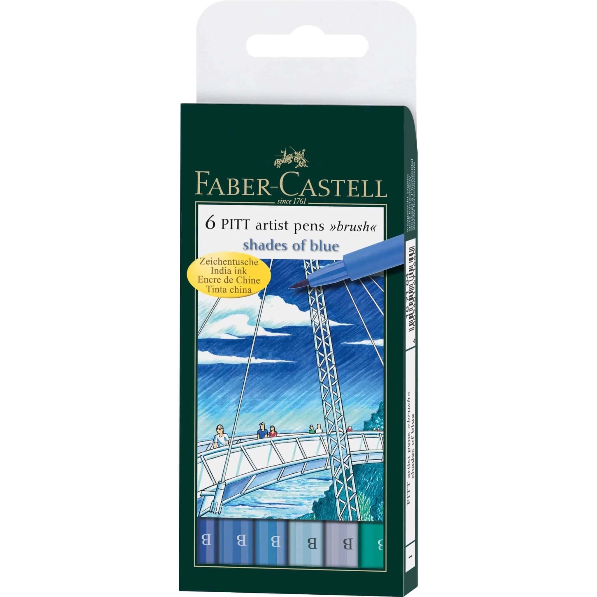 Faber-Castell Tuscher Shades of Blue Faber-Castell Pitt Artist Pens Brush sæt (Flere Varianter)