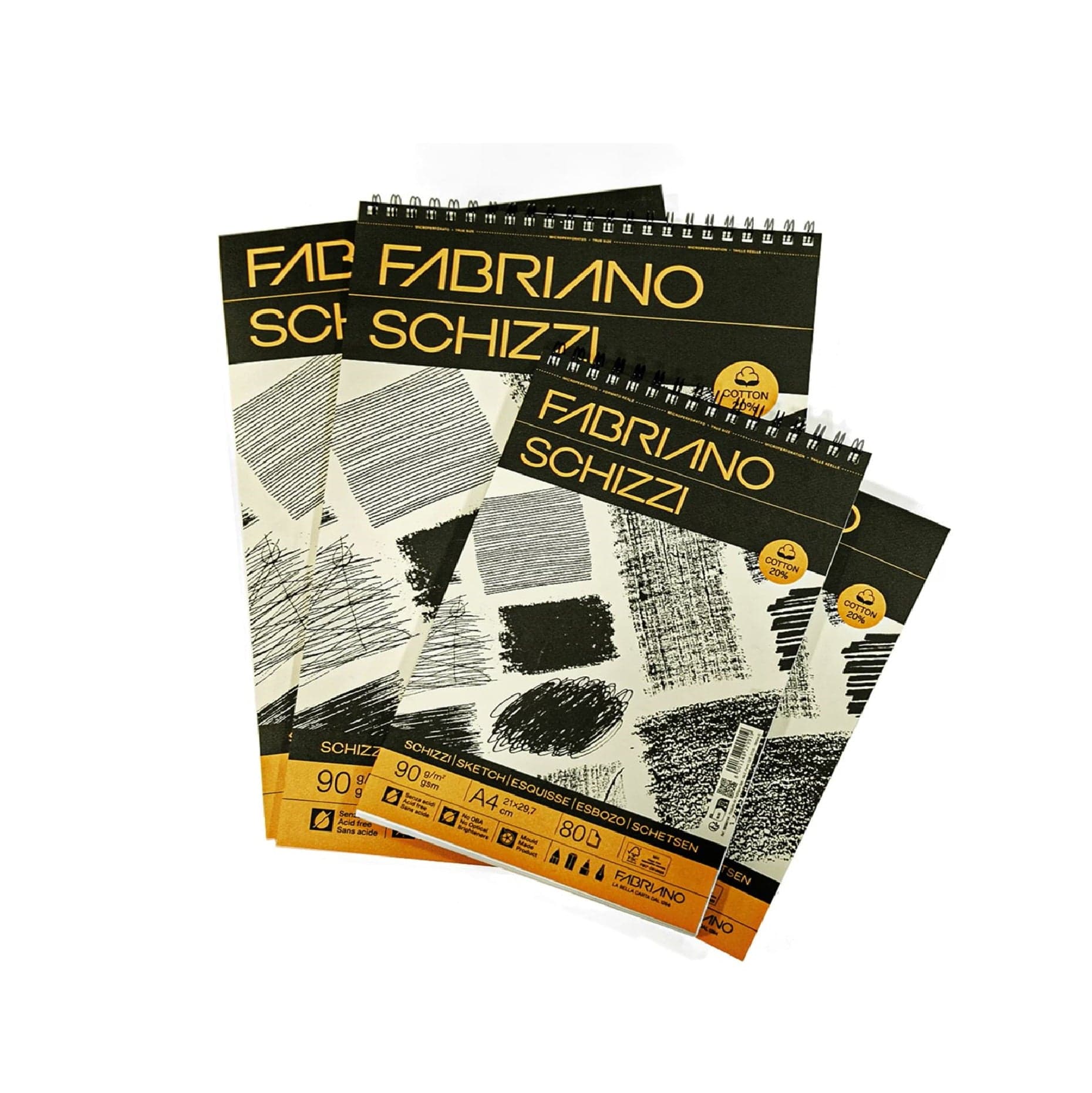 Fabriano Fabriano Schizzi A3 90 gsm 20% bomuld