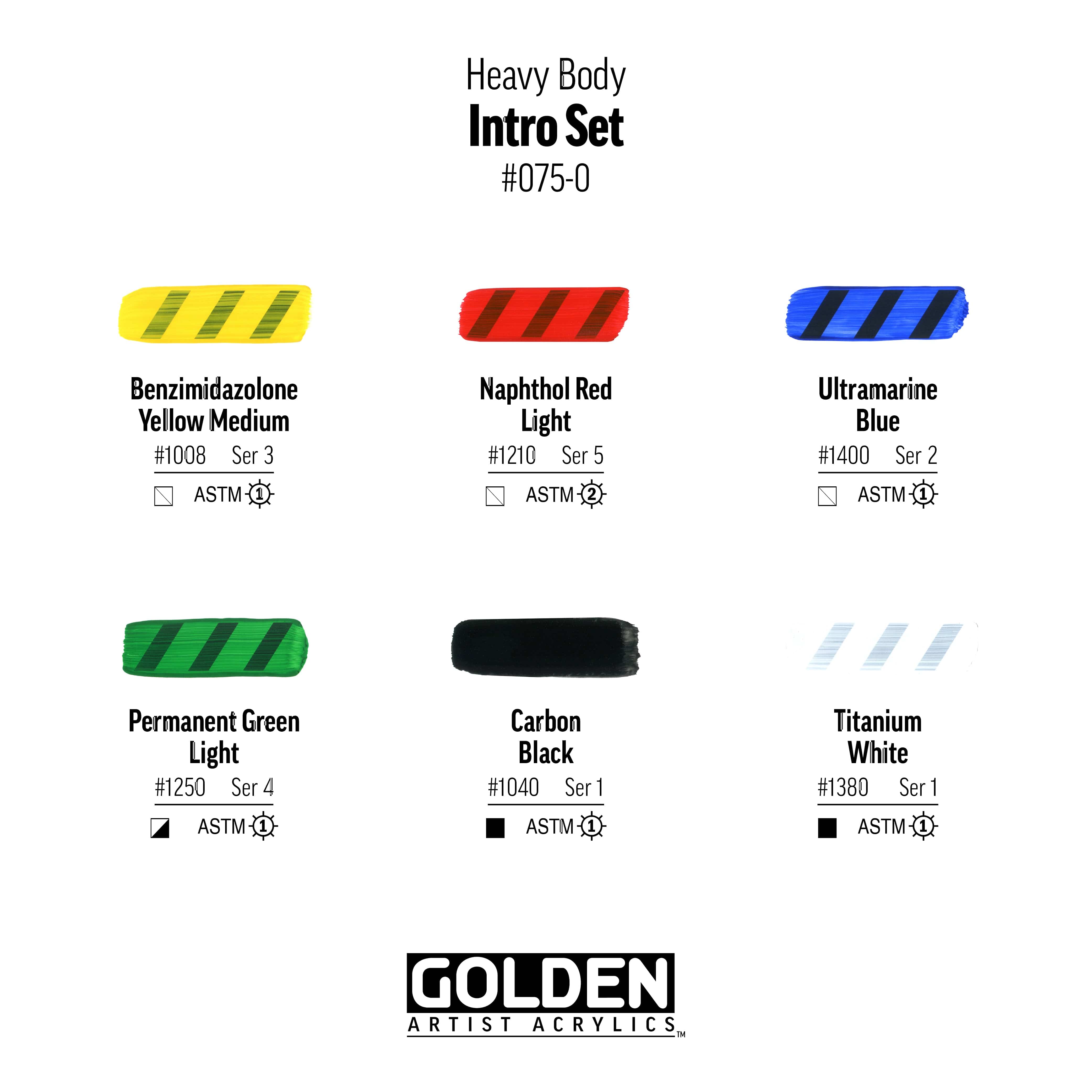 Golden Akrylmaling GOLDEN Heavy Body Intro sæt 075