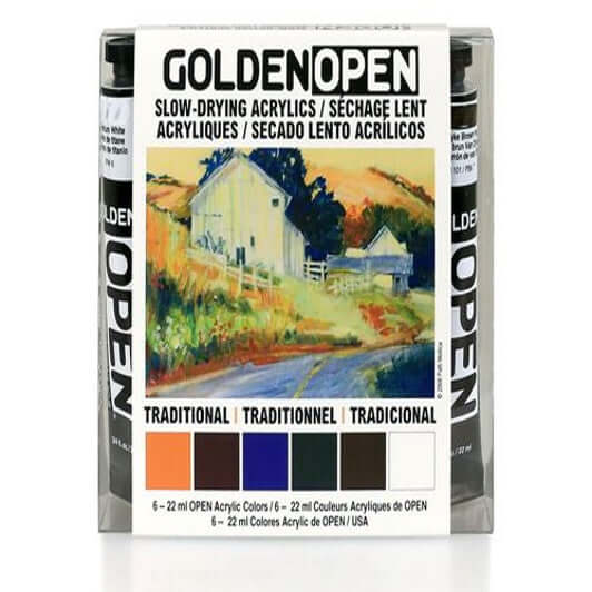 Golden Akrylmaling Golden OPEN traditional color set 6x22ml