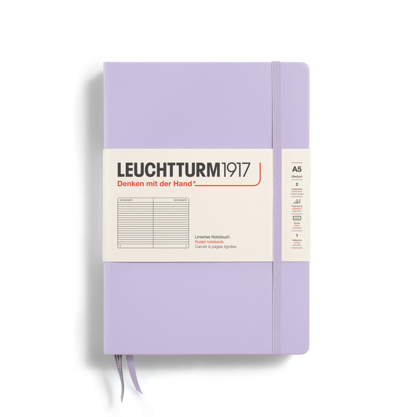 Leuchtturm 1917 Notesbog Leuchtturm1917 Notesbog Hardcover A5 249s Linjeret Lilac