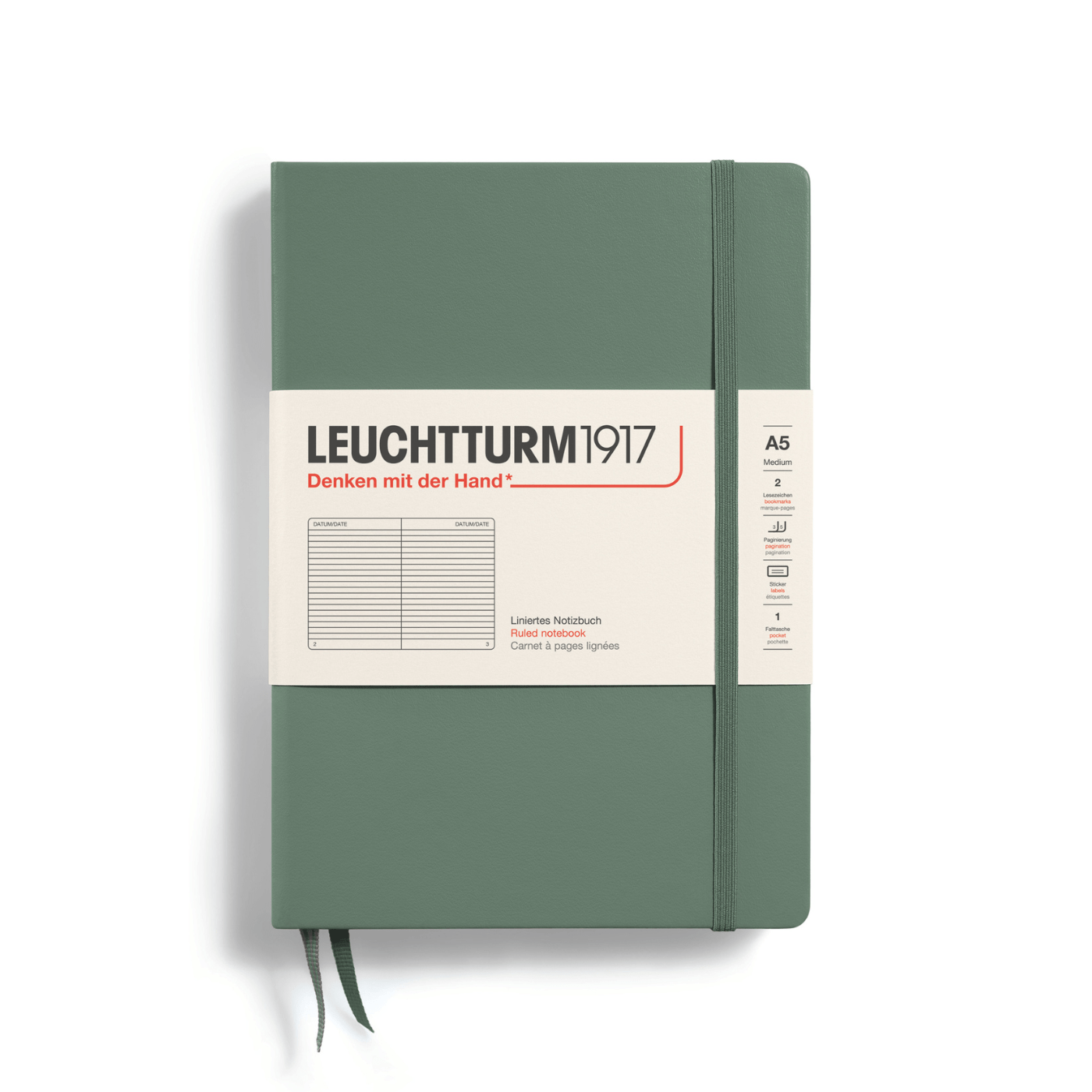 Leuchtturm 1917 Notesbog Leuchtturm1917 Notesbog Hardcover A5 249s Linjeret Olive