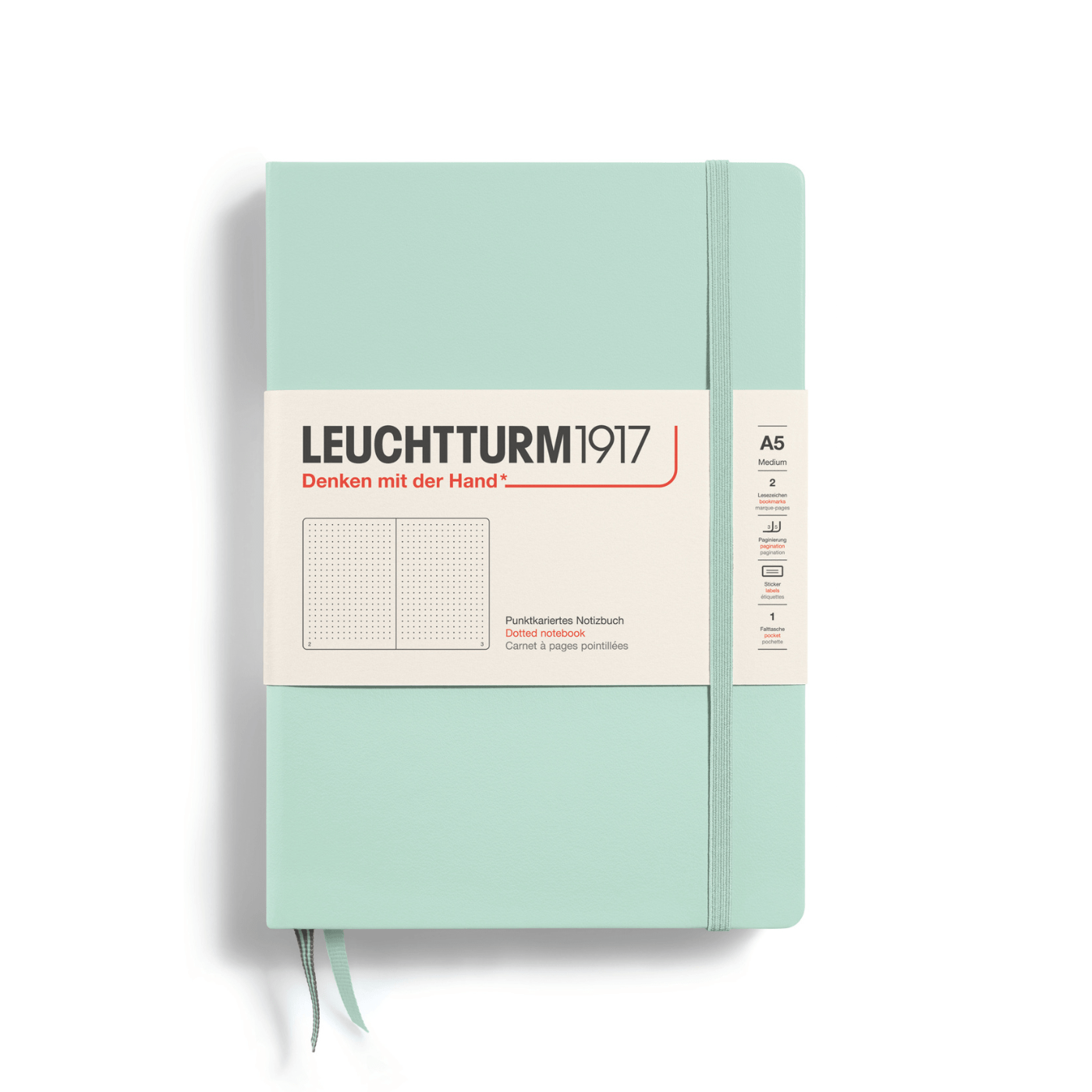 Leuchtturm 1917 Notesbog Leuchtturm1917 Notesbog Hardcover A5 249s Prikket Mint Green