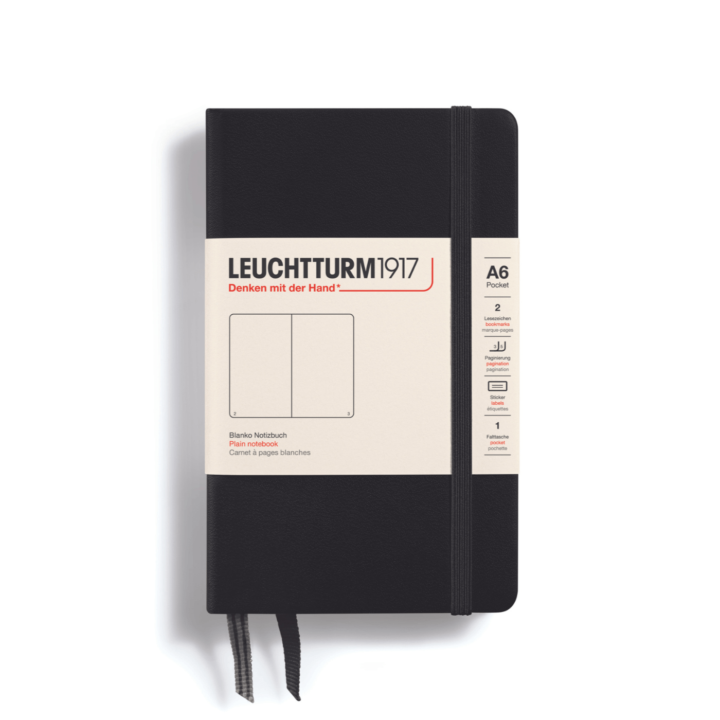 Leuchtturm 1917 Notesbog Leuchtturm1917 Notesbog Hardcover A6 185s Blank Black