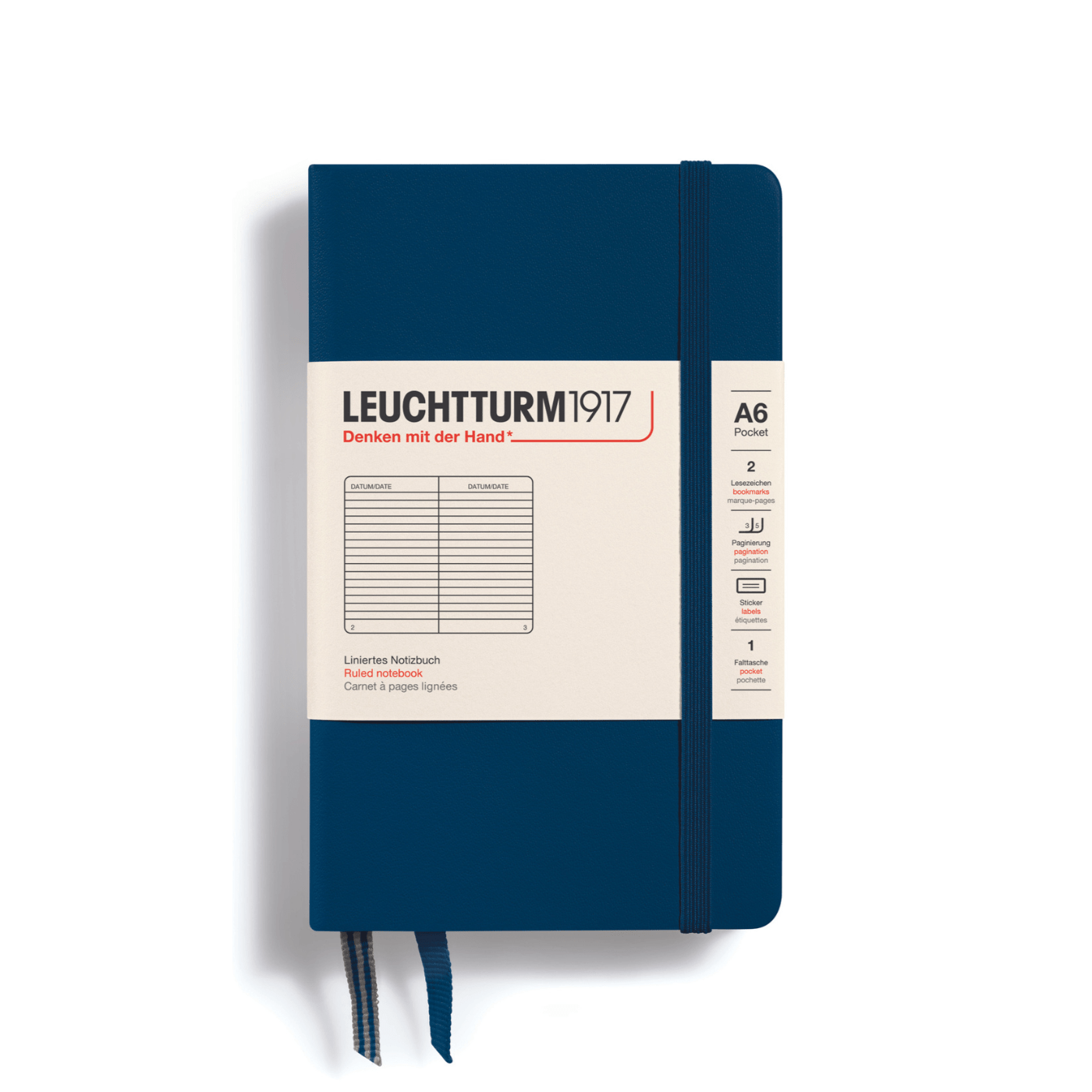 Leuchtturm 1917 Notesbog Leuchtturm1917 Notesbog Hardcover A6 185s Linjeret Navy