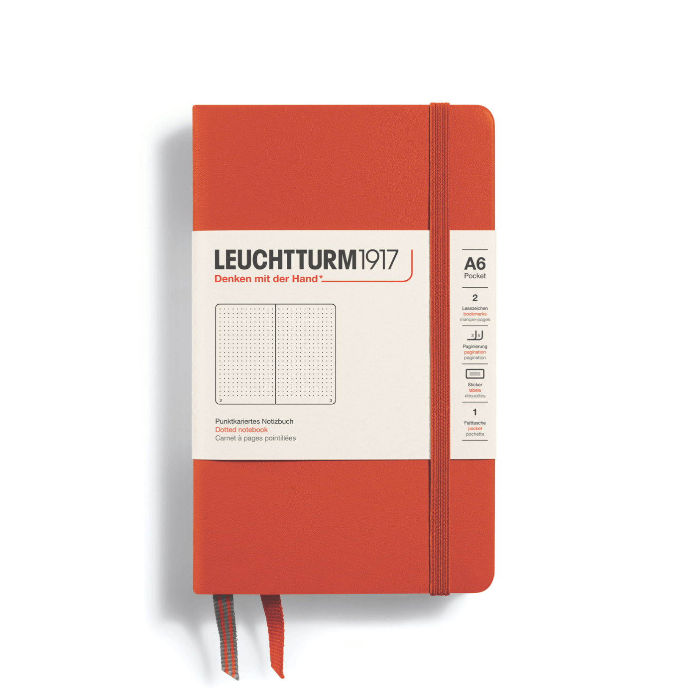 Leuchtturm 1917 Notesbog Leuchtturm1917 Notesbog Hardcover A6 185s Prikket Fox Red