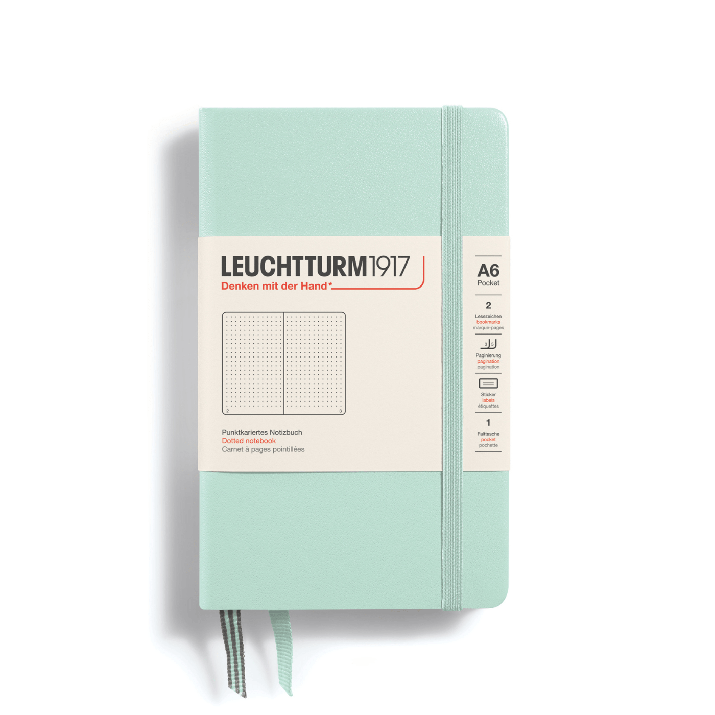 Leuchtturm 1917 Notesbog Leuchtturm1917 Notesbog Hardcover A6 185s Prikket Mint Green