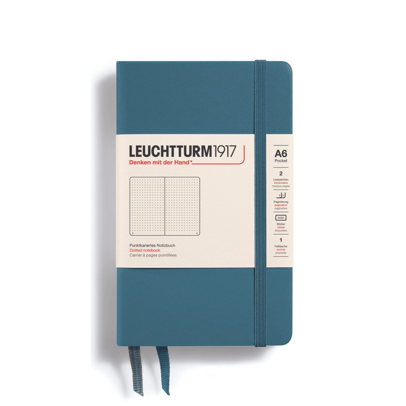 Leuchtturm 1917 Notesbog Leuchtturm1917 Notesbog Hardcover A6 185s Prikket Stone Blue