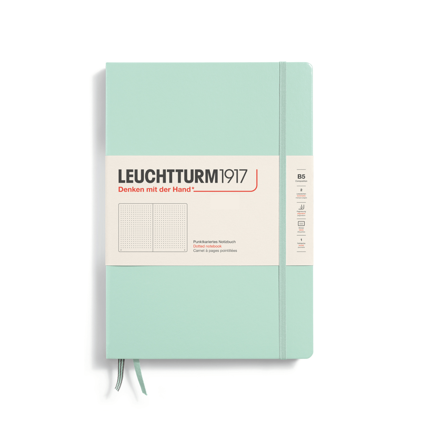 Leuchtturm 1917 Notesbog Leuchtturm1917 Notesbog Hardcover B5 219s Prikket Mint Green