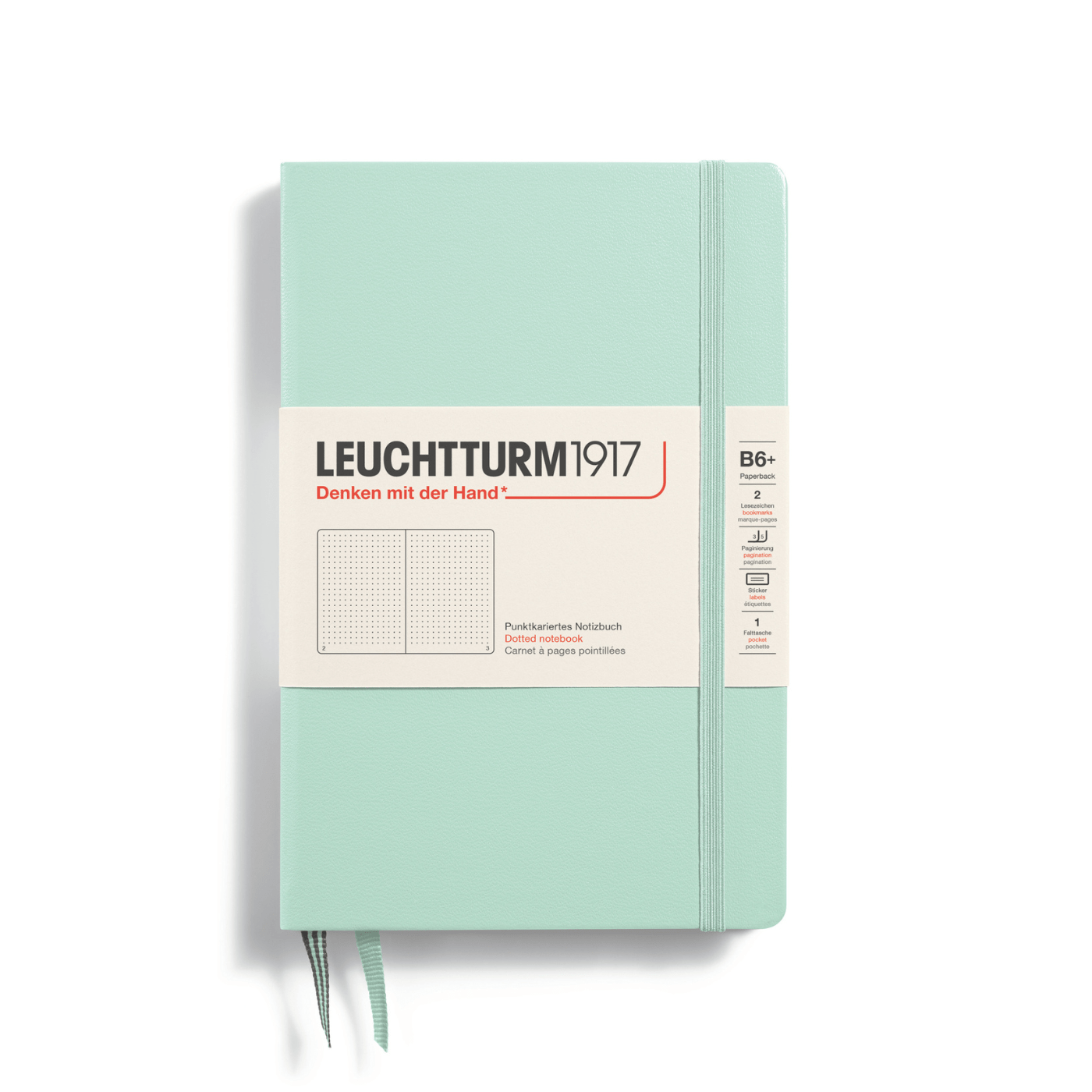 Leuchtturm 1917 Notesbog Leuchtturm1917 Notesbog Hardcover B6+ 219s Prikket Mint Green