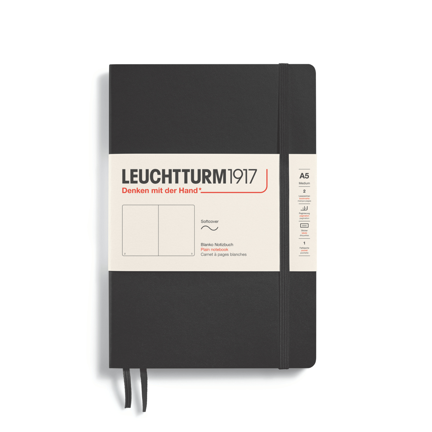 Leuchtturm 1917 Notesbog Leuchtturm1917 Notesbog Softcover A5 121s Blank Black