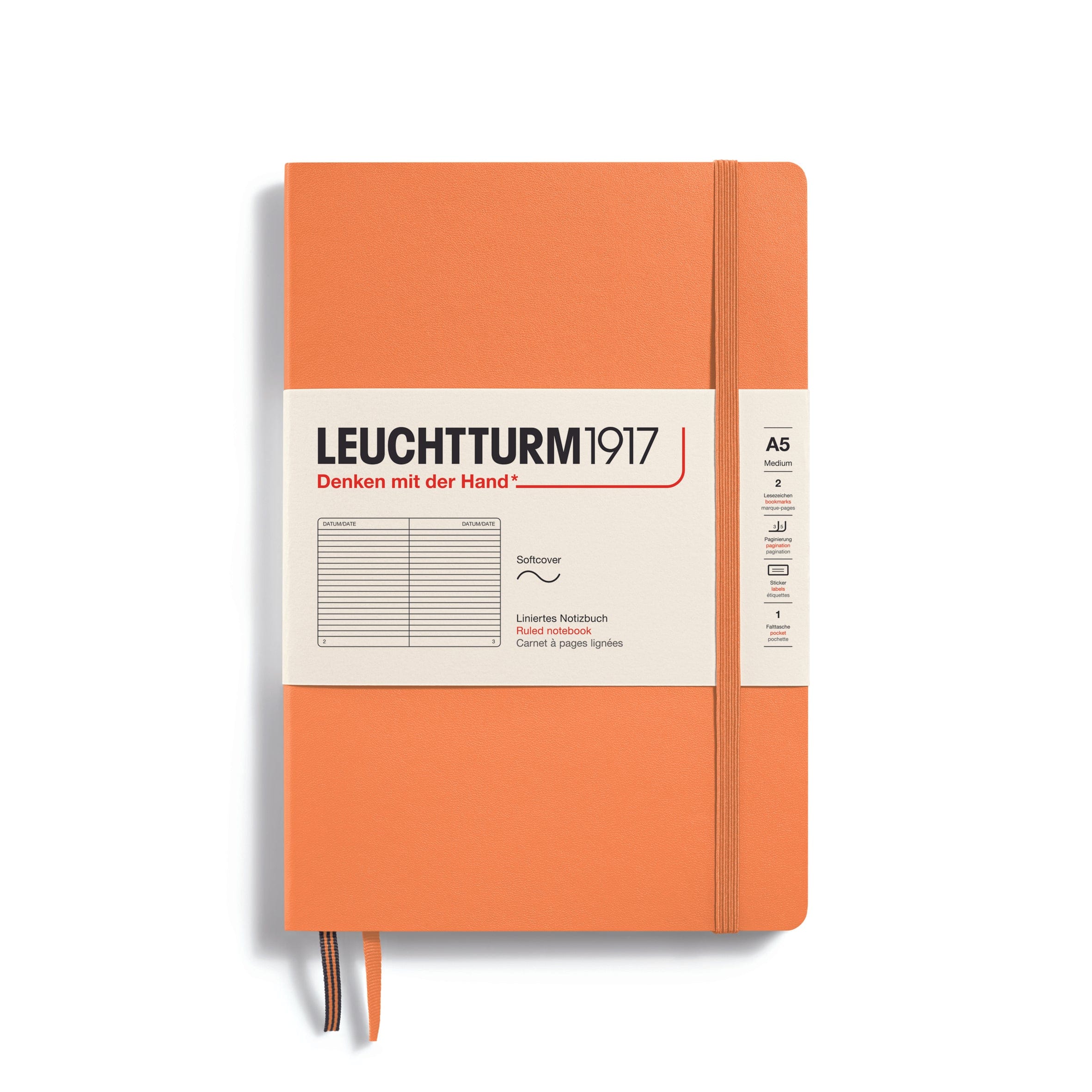 Leuchtturm 1917 Notesbog Leuchtturm1917 Notesbog Softcover A5 121s Linjeret Apricot