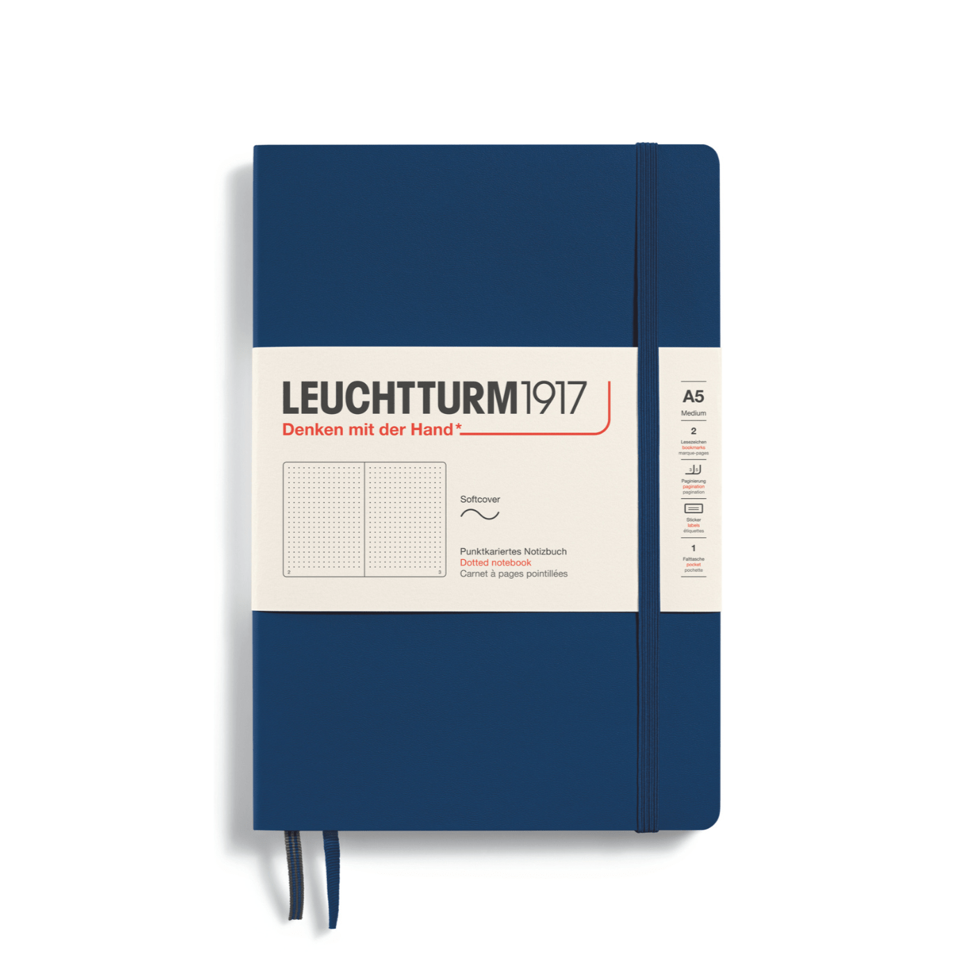 Leuchtturm 1917 Notesbog Leuchtturm1917 Notesbog Softcover A5 121s Prikket Navy