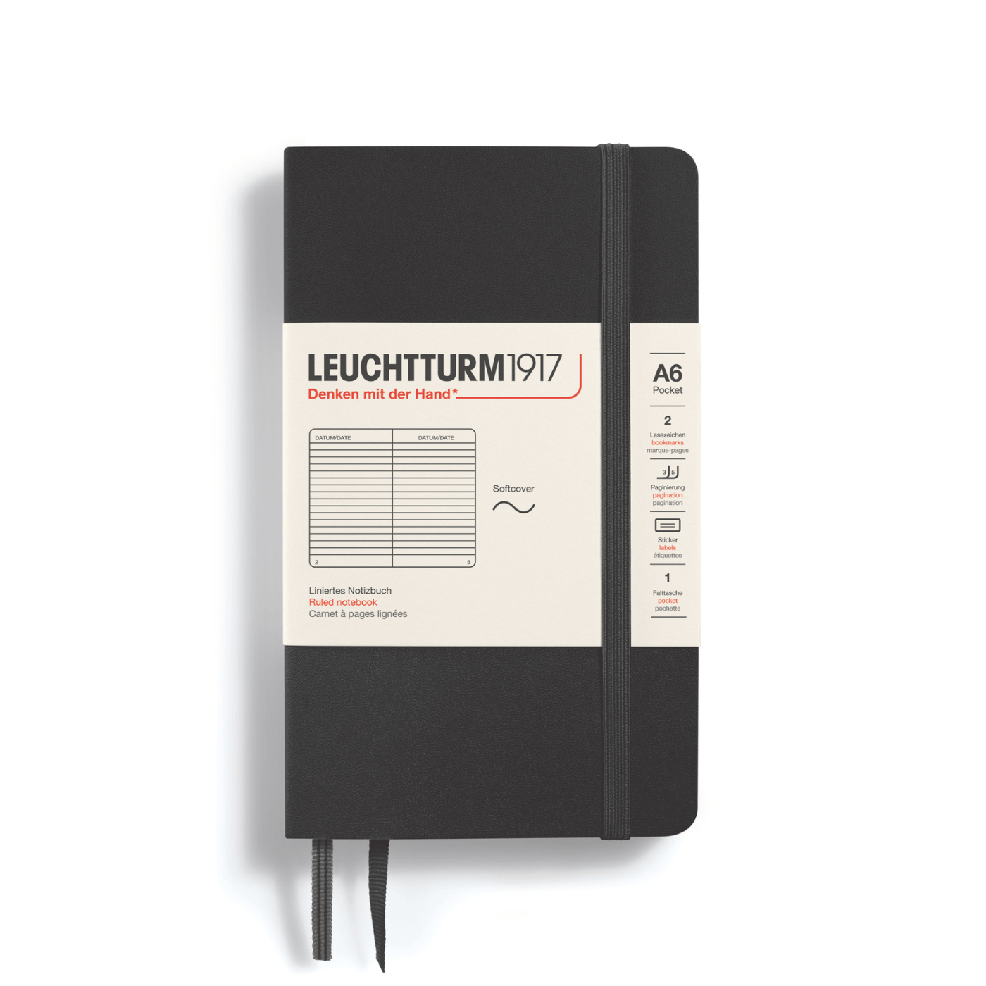 Leuchtturm 1917 Notesbog Leuchtturm1917 Notesbog Softcover A6 121s Linjeret Black