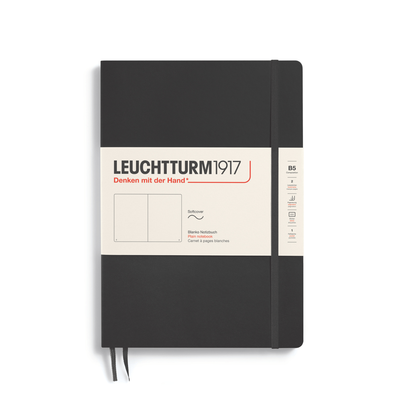 Leuchtturm 1917 Notesbog Leuchtturm1917 Notesbog Softcover B5 121s Blank Black