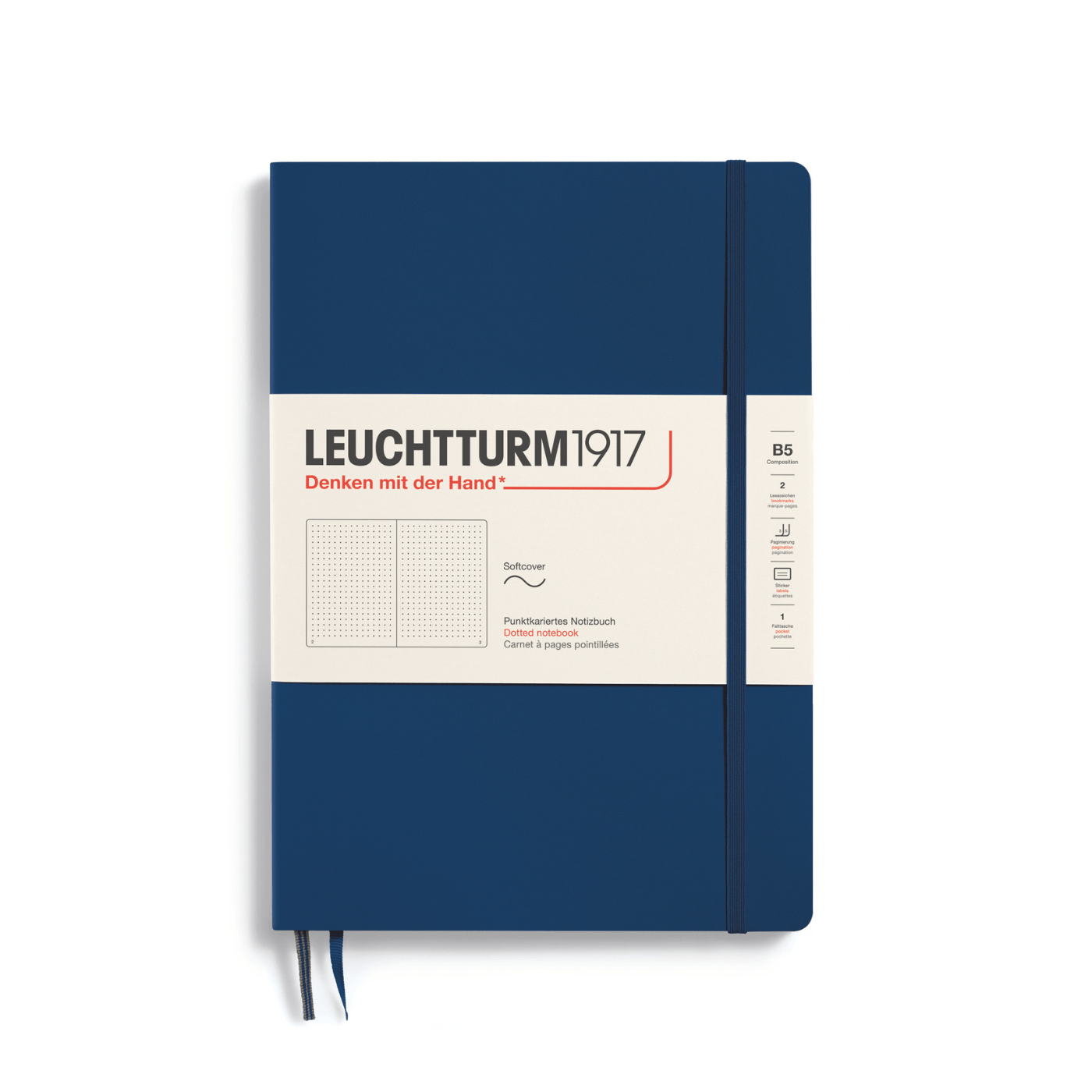 Leuchtturm 1917 Notesbog Leuchtturm1917 Notesbog Softcover B5 121s Prikket Navy