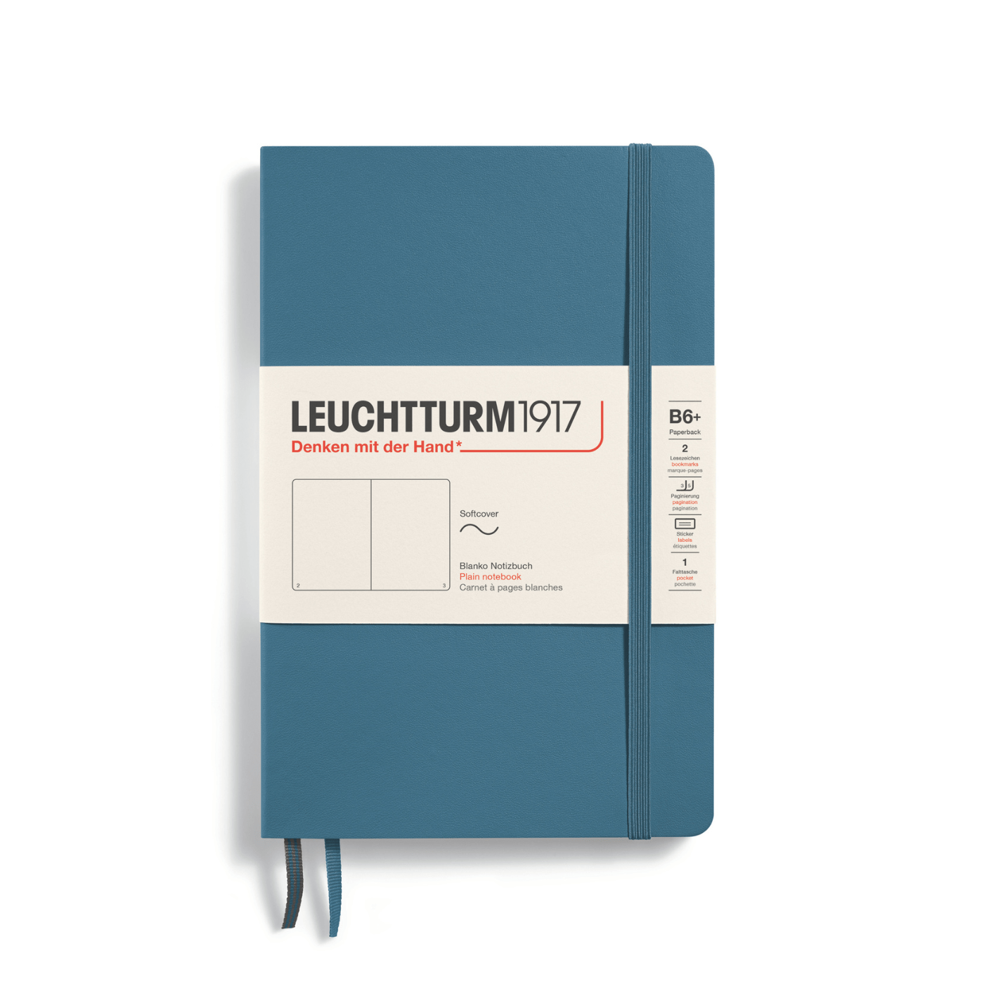 Leuchtturm 1917 Notesbog Leuchtturm1917 Notesbog Softcover B6+ 121s Blank Stone Blue