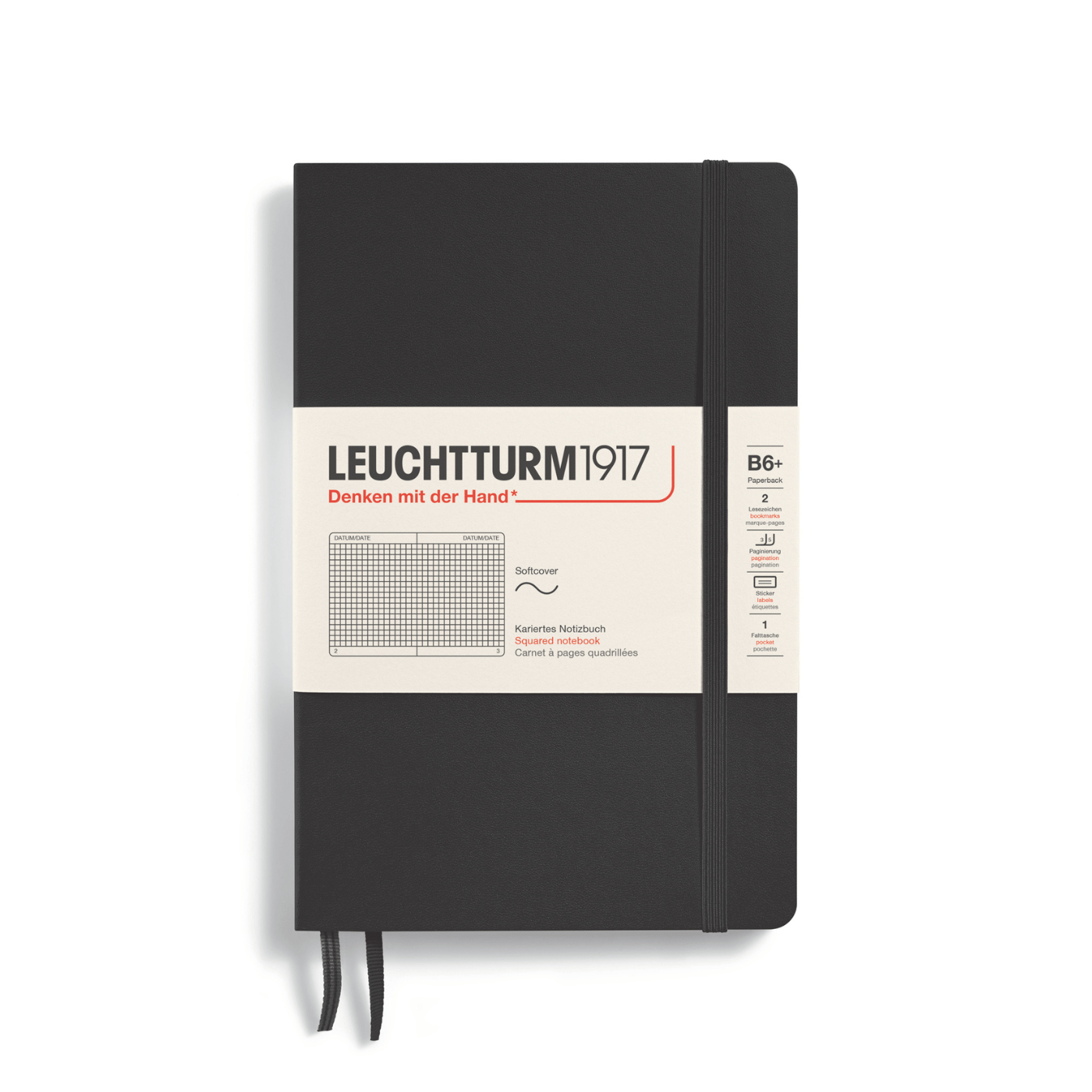 Leuchtturm 1917 Notesbog Leuchtturm1917 Notesbog Softcover B6+ 121s Ternet Black