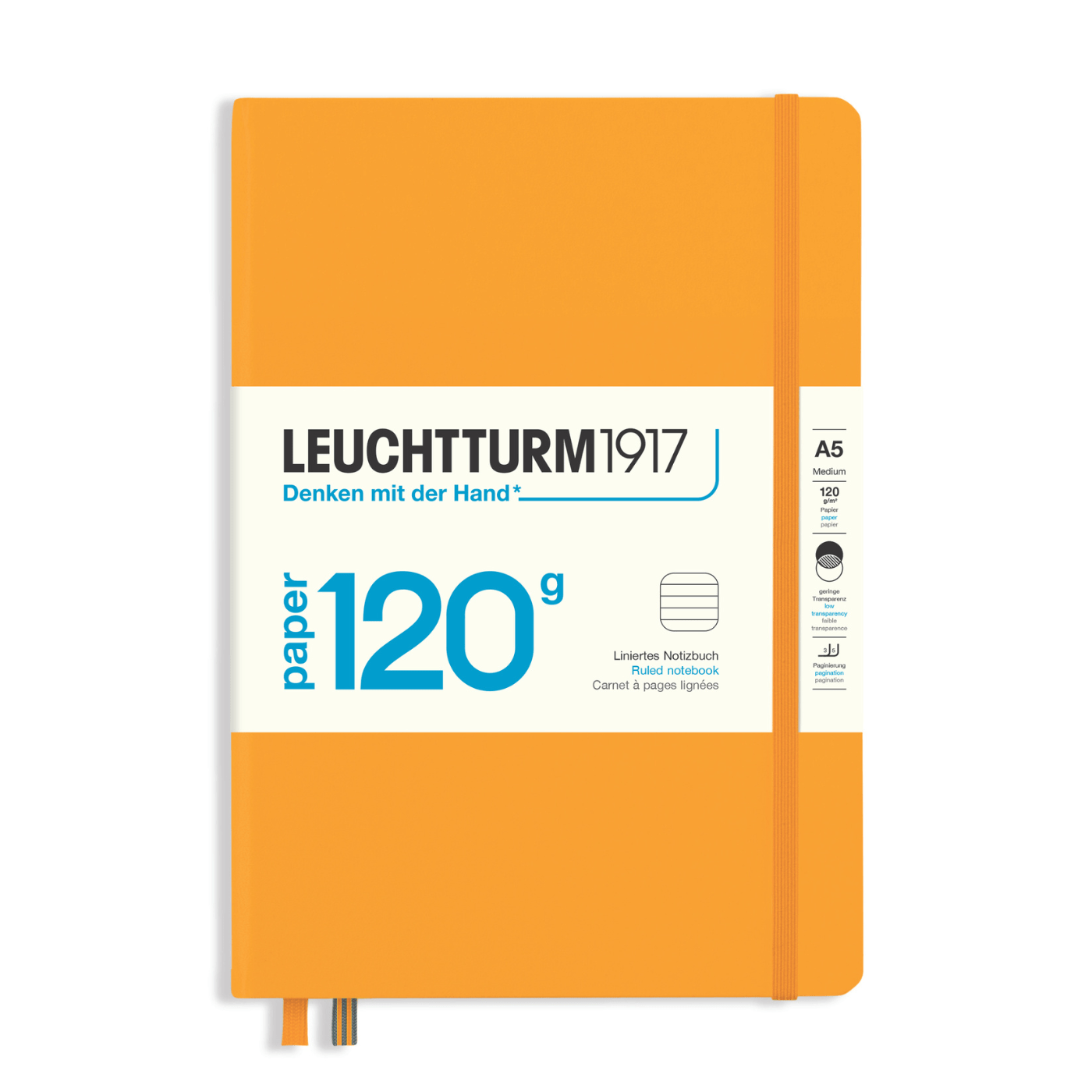 Leuchtturm 1917 Notesbog Leuchtturm1917 Paper 120g Notesbog Hardcover A5 201s Linjeret Rising Sun