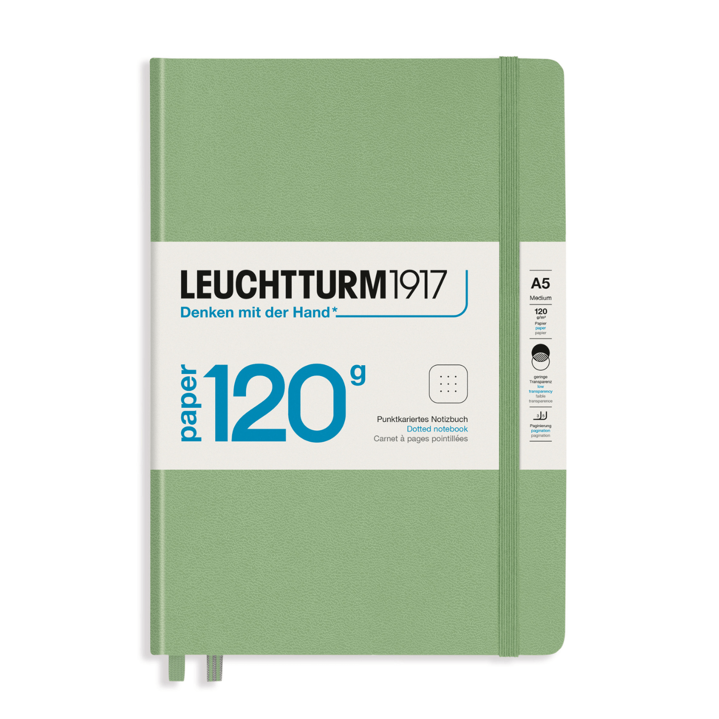 Leuchtturm 1917 Notesbog Leuchtturm1917 Paper 120g notesbog Hardcover A5 201s prikket Sage