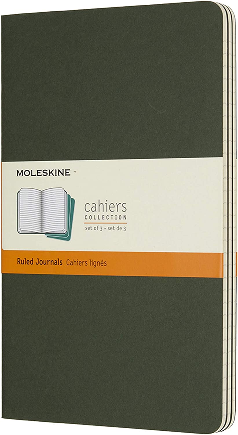Moleskine Papir Pocket / Green Moleskine Cahiers Journals - Linieret