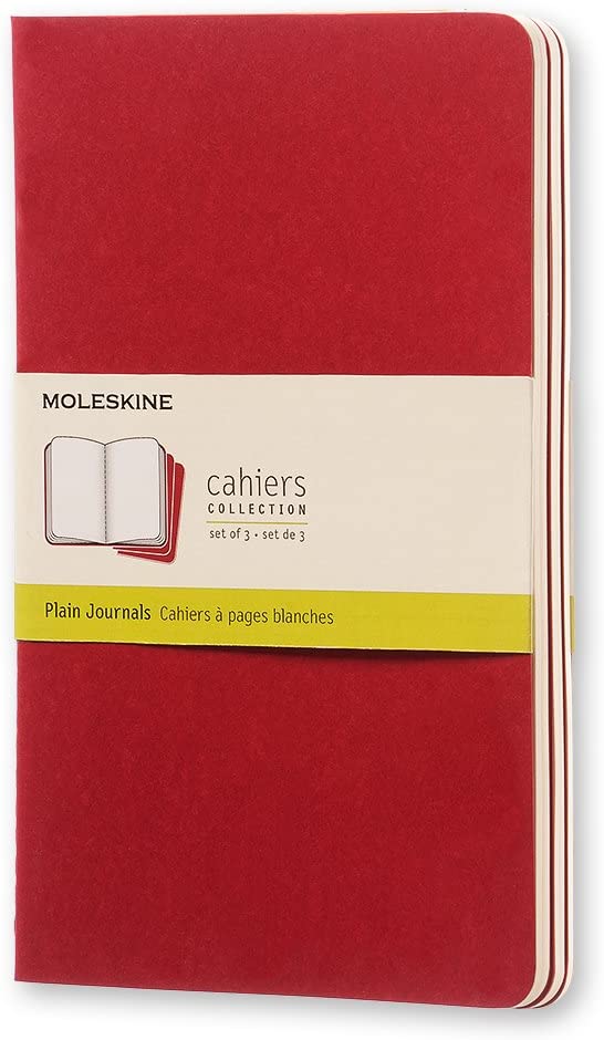 Moleskine Papir Pocket / Red Moleskine Cahiers Journals - Plain