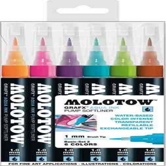 Molotow Tegneartikler MOLOTOW AQUA INK sæt m. 6 stk. basic set 1