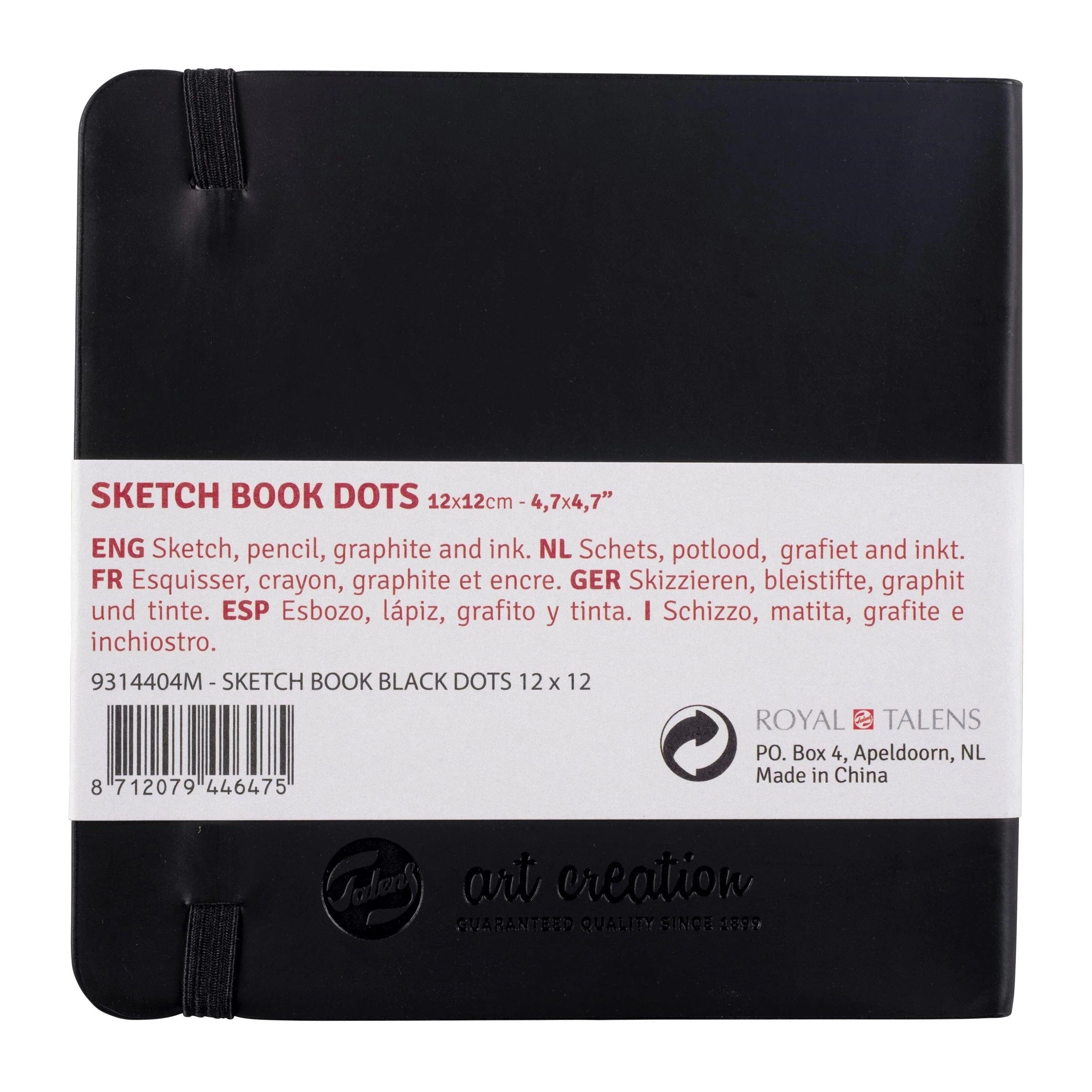 Royal Talens Sketch Book Talens Book DOT-BOOK BLACK 12X12 80G#