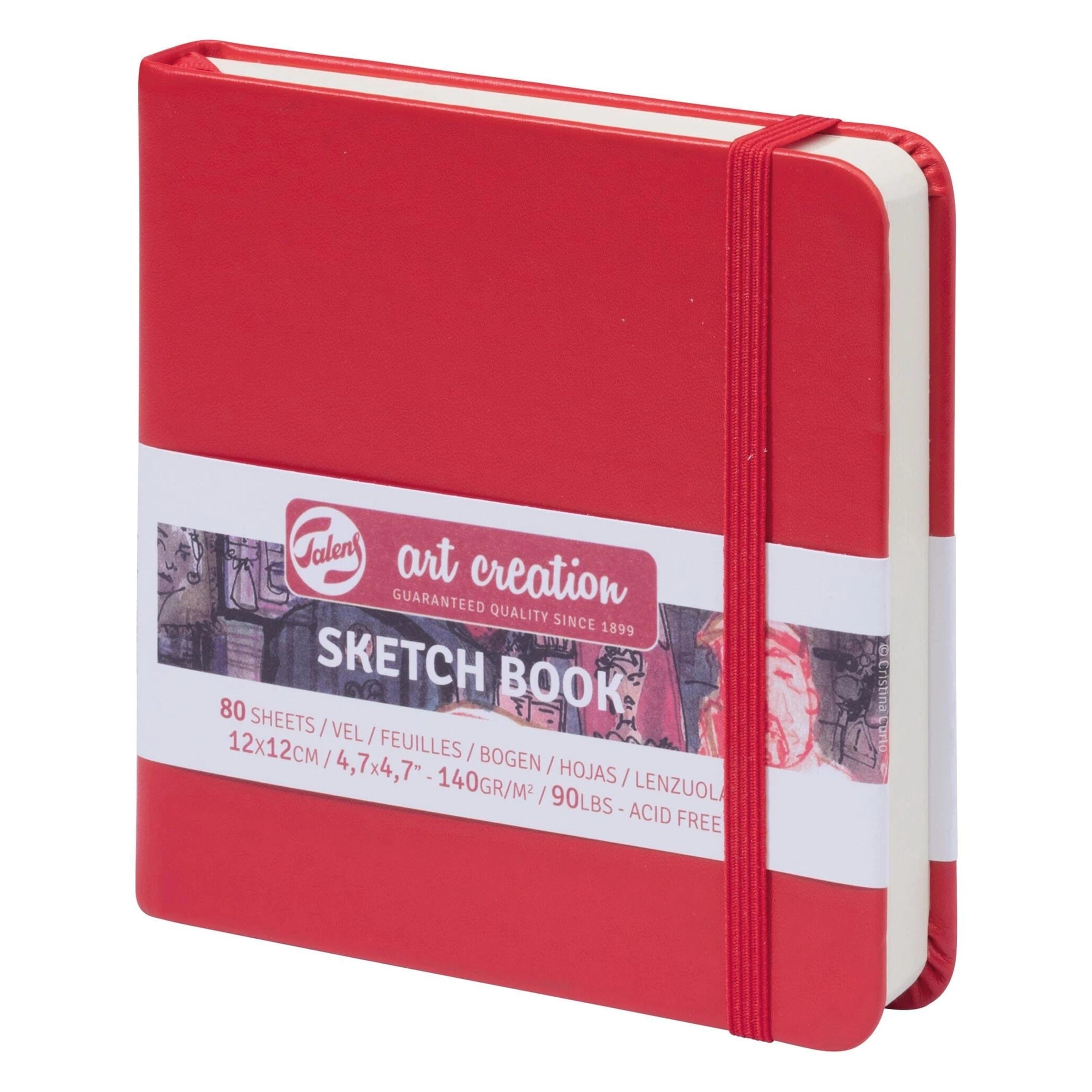 Royal Talens Sketch Book Talens Book RED 12X12 140G#