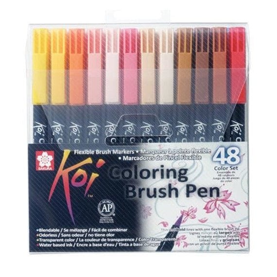 Sakura Tegneartikler 48 stk Sakura KOI coloring brush pen sæt (Flere varianter)