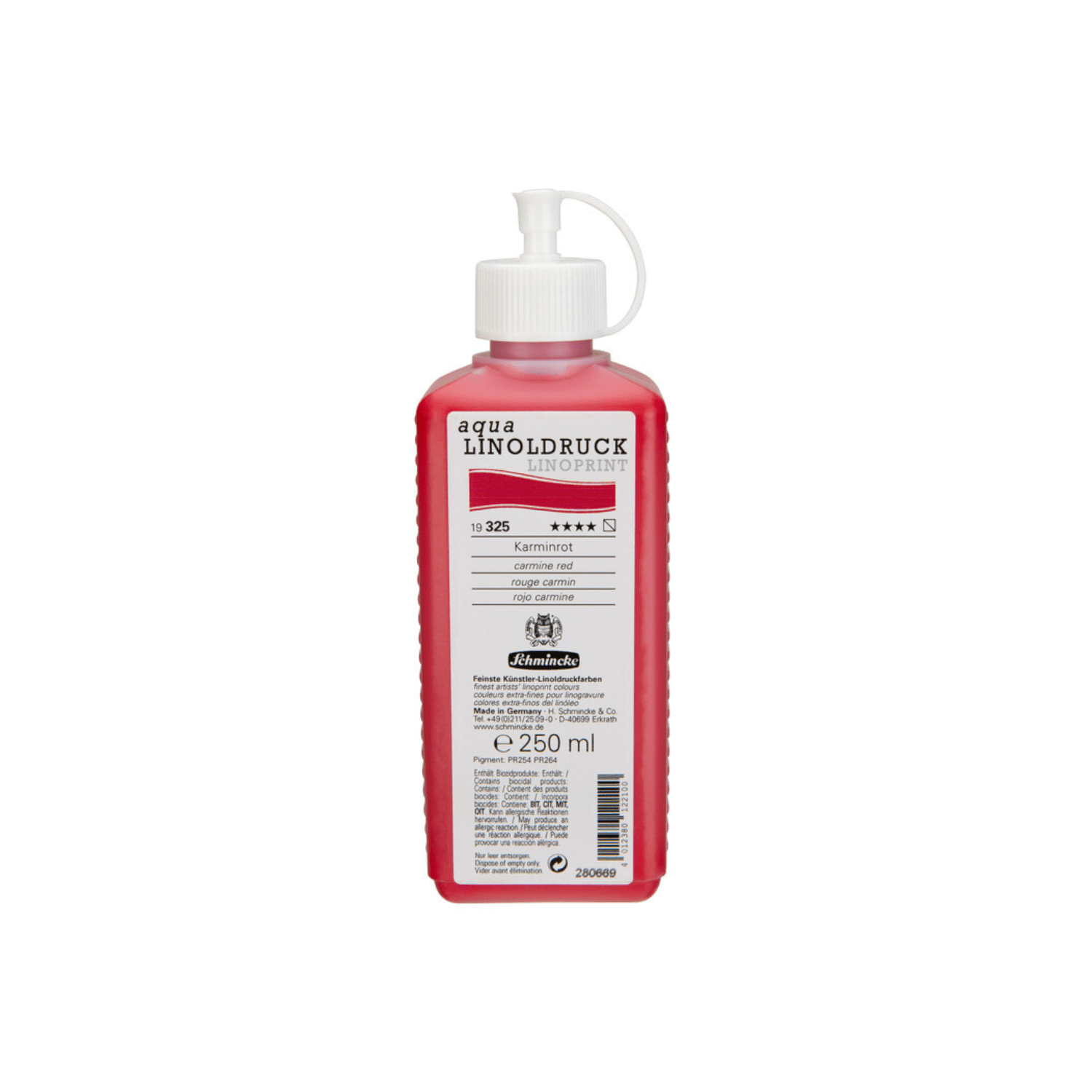 Schmincke Aqua Linoldruck 250ml Carmine red