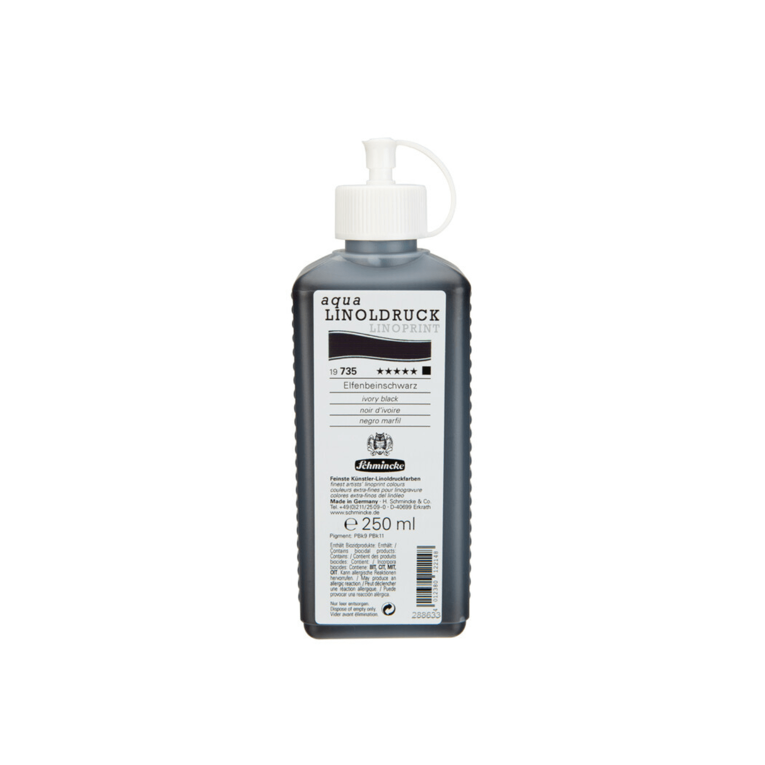 Schmincke Aqua Linoldruck 250ml Ivory black