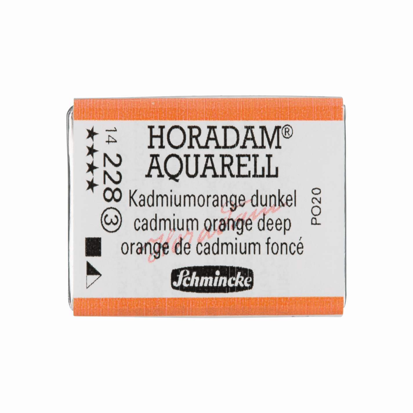 Schmincke Horadam Aquarell pans 1/1 pan Cadmium Orange Deep