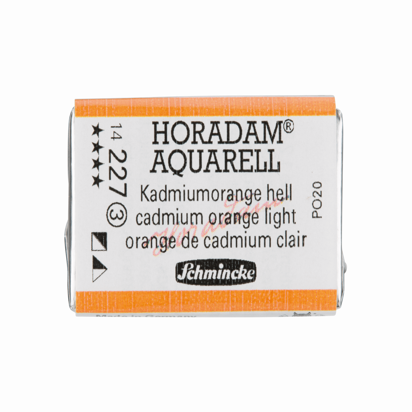 Schmincke Horadam Aquarell pans 1/1 pan Cadmium Orange Light