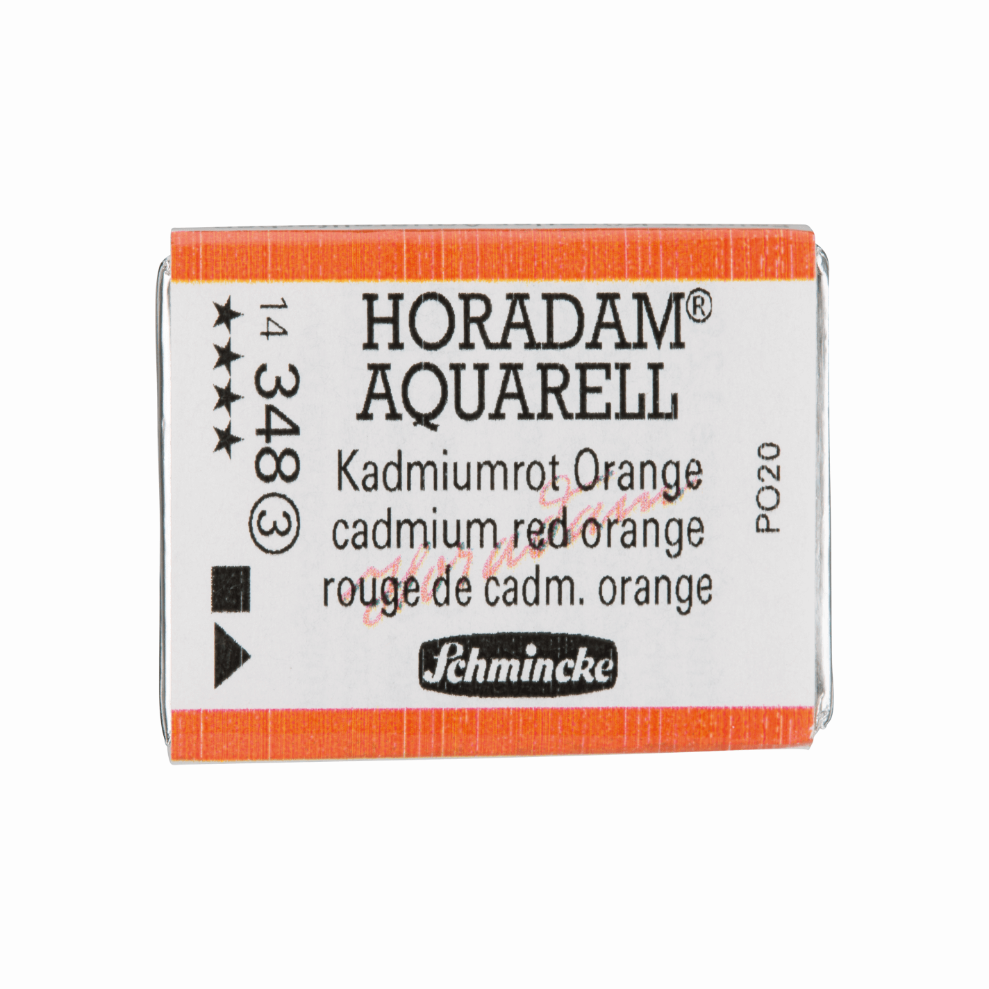 Schmincke Horadam Aquarell pans 1/1 pan Cadmium Red Orange