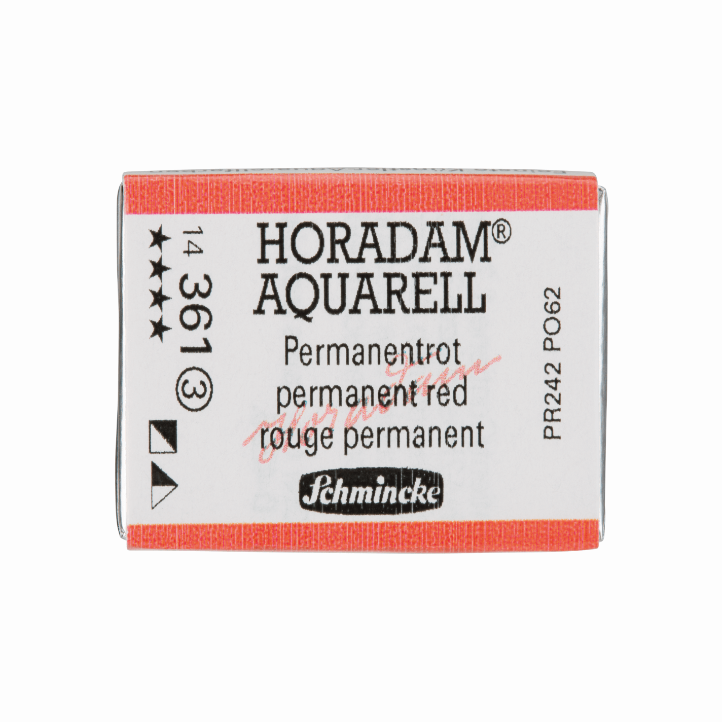 Schmincke Horadam Aquarell pans 1/1 pan Permanent Red