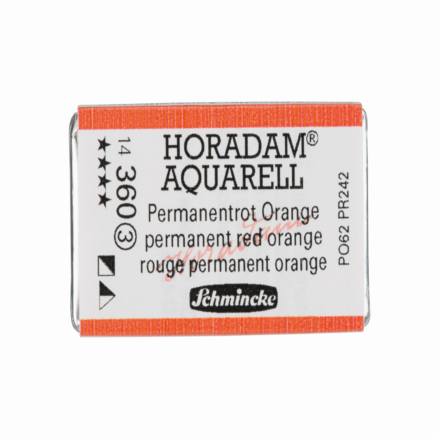 Schmincke Horadam Aquarell pans 1/1 pan Permanent Red Orange