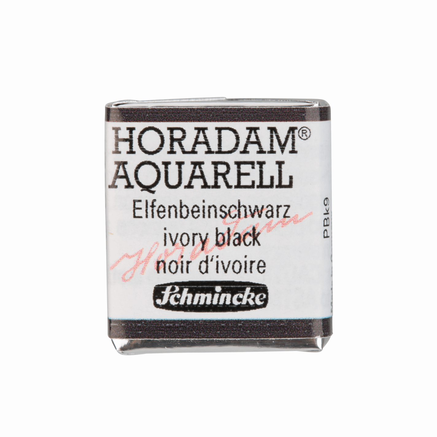 Schmincke Horadam Aquarell pans 1/2 pan Ivory Black