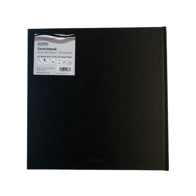 Seawhite Sketch Book Seawhite Black Cloth Sketchbook Square 25x25cm. 140 gsm. 95 ark