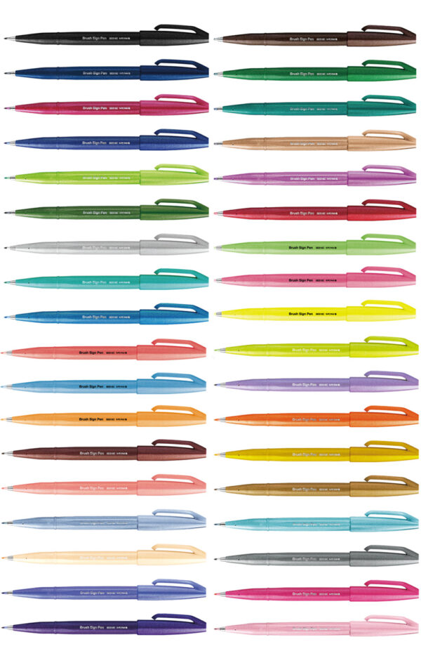 PENTEL SES15C Brush Sign Fiberpen - uplaceret billede