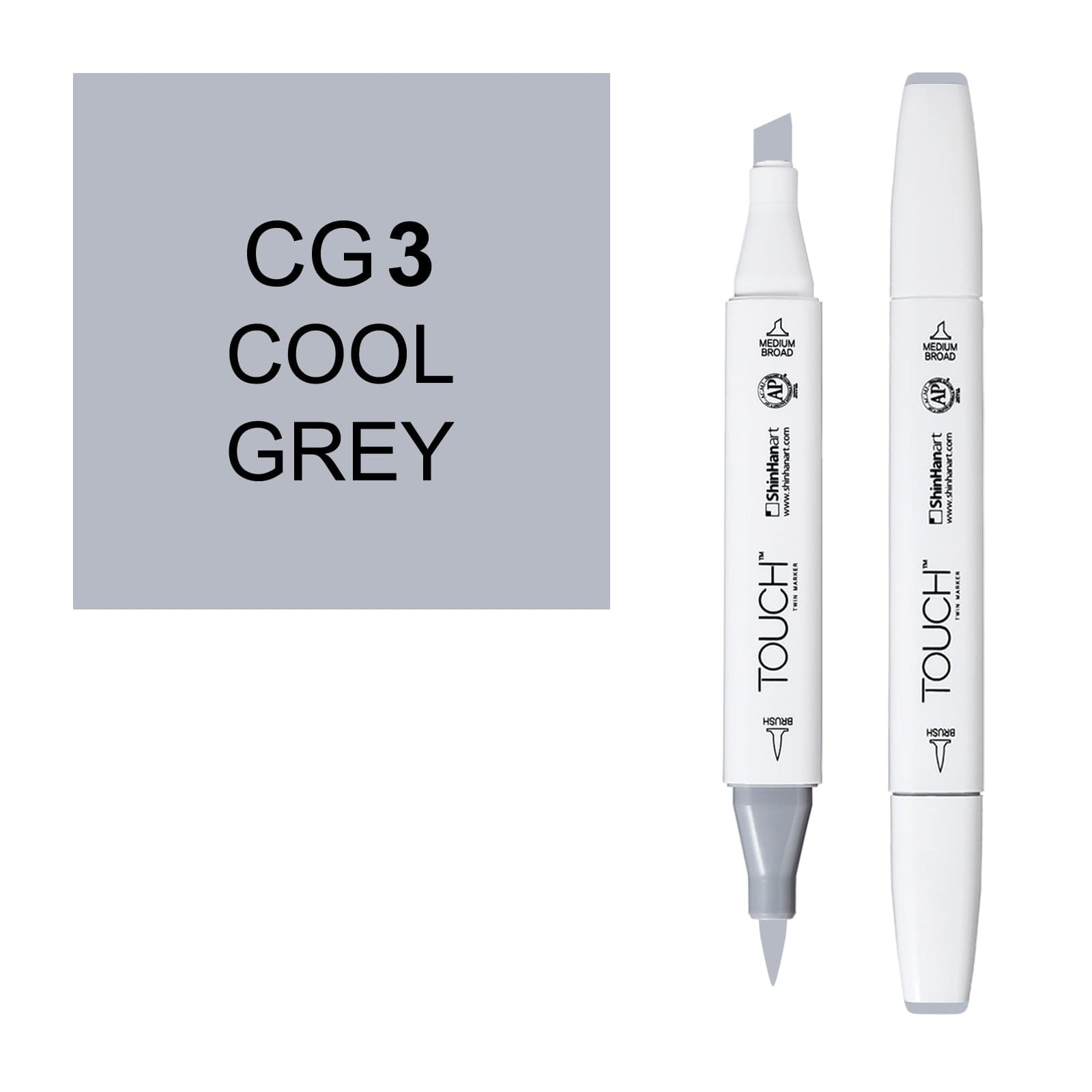 ShinHanart Touch Twin Brush Markers 3 Cool grey