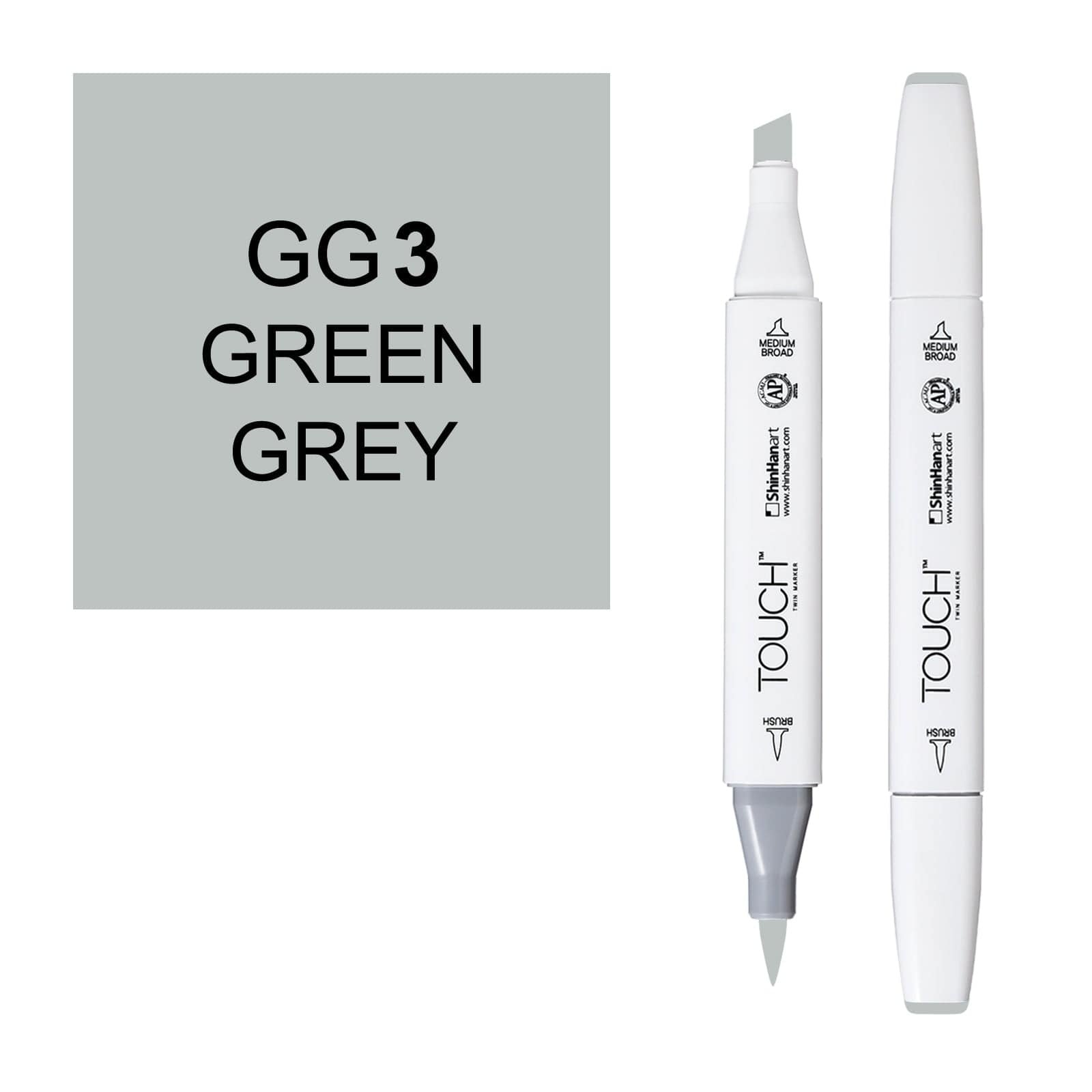 ShinHanart Touch Twin Brush Markers 3 green grey