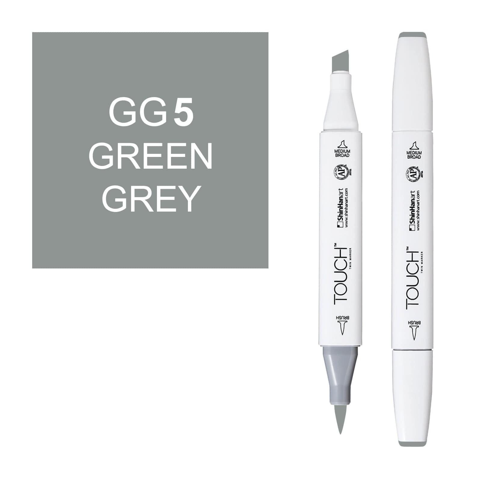 ShinHanart Touch Twin Brush Markers 5 green grey