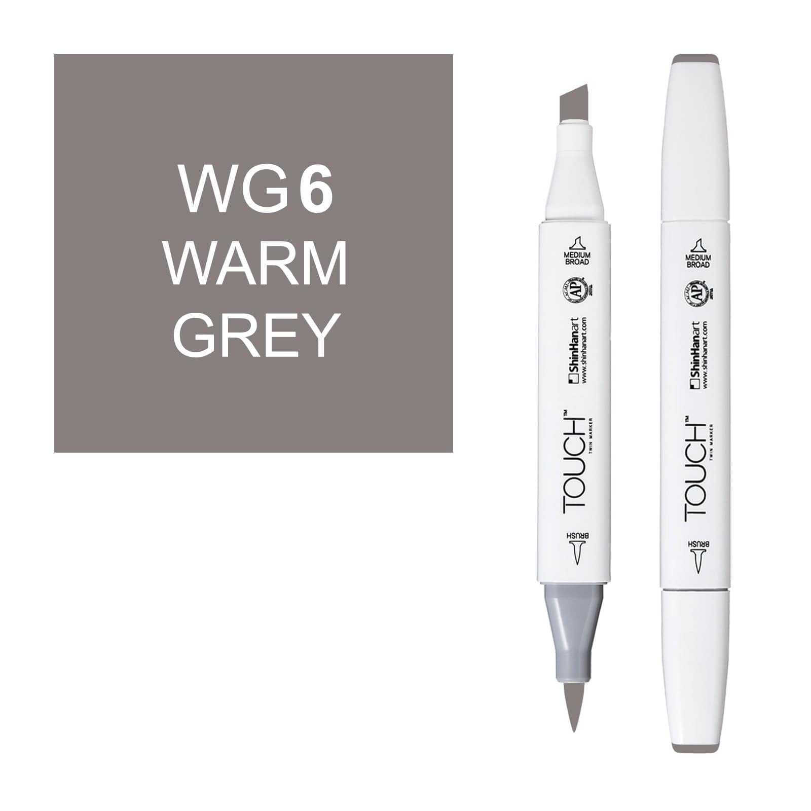 ShinHanart Touch Twin Brush Markers 6 warm grey
