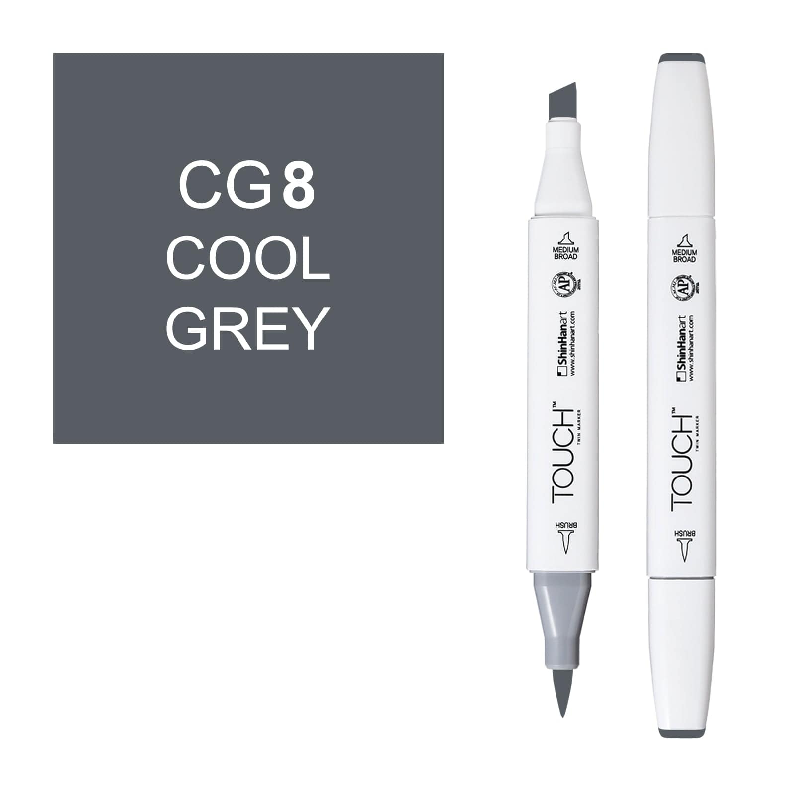 ShinHanart Touch Twin Brush Markers 8 Cool grey