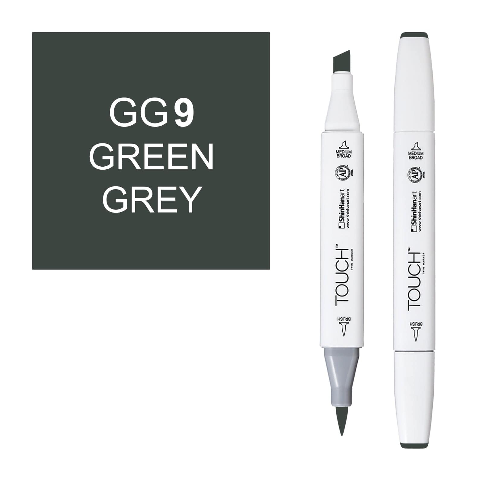 ShinHanart Touch Twin Brush Markers 9 green grey